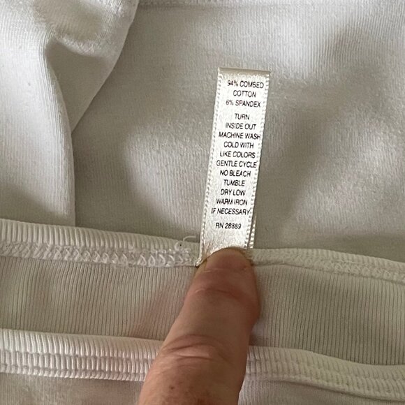 White 3/4 Sleeve Cotton Blend Top (L) - Picture 5 of 11